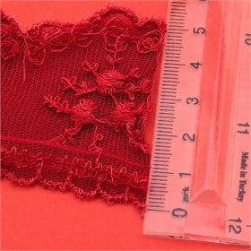 Güpür Dantel 9 metre Fransız Danteli Kırmızı