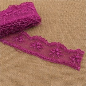 Güpür Dantel 9 metre Fransız Danteli Mor