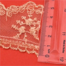 Güpür Dantel 9 metre Fransız Danteli Turuncu