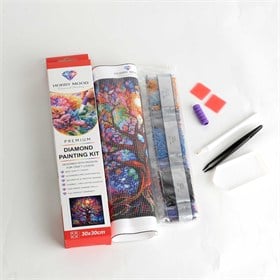 Hayat Ağacı Temalı Elmas Mozaik Seti / Hobi Kiti (30x30)