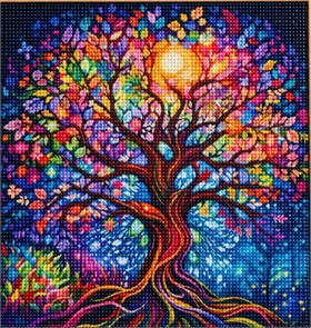 Hayat Ağacı Temalı Elmas Mozaik Seti / Hobi Kiti (30x30)