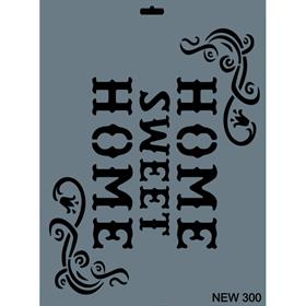 ''Home Sweet Home'' Yazılı Stencil Şablon 25X35 cm - Rich New 300
