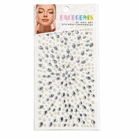 İnci ve Damla Kristal Yüz Taşı Sticker Seti