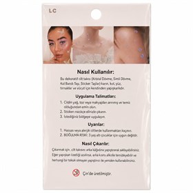İnci ve Kalp Kristal Yüz Taşı Sticker Seti