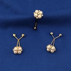 İncili Döküm Eşarp Şal Klipsi