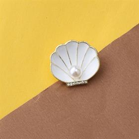 İncili İstiridye Tasarım Taşlı Broş