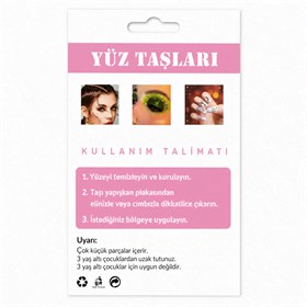 İncili Kalp ve Kelebek Figürlü Yüz & Vücut Taşları Seti