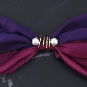 İncili Sarmal Eşarp Şal Yüzüğü Gold Renk