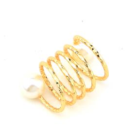 İncili Sarmal Eşarp Şal Yüzüğü Gold Renk