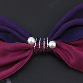 İncili Sarmal Eşarp Şal Yüzüğü Gümüş Renk