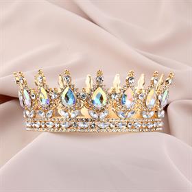 Janjan Taşlı Altın Pasta Tacı