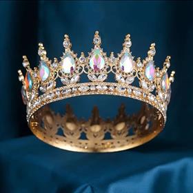 Janjan Taşlı Altın Pasta Tacı