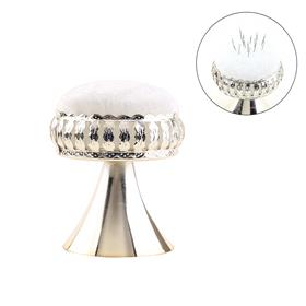 Kadife Kaplı Gümüş Vazo İğnedanlık Beyaz