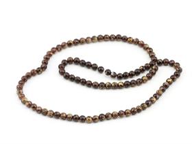 Kahverengi Altın Desenli Dizi Cam Boncuk