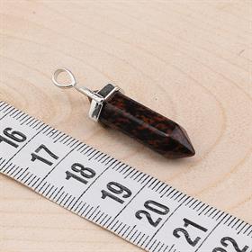 Kahverengi Obsidyen Taş Takı Ucu