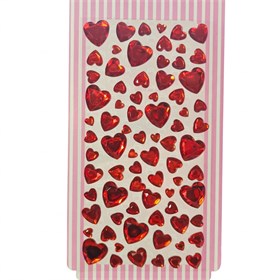 Kalp Figür Rhinestone Yapışkanlı Taş Sticker Seti