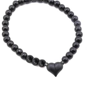 Kalp Şeklinde Mıknatıslı Bileklik Klipsi Siyah