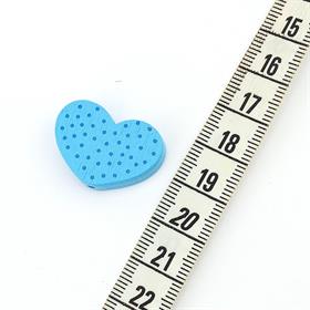 Kalp Şeklinde, Puantiyeli Ahşap Emzik Askısı Boncuğu