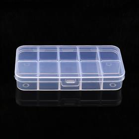 Kapaklı Şeffaf Taş ve Boncuk Kutusu 10 Bölmeli