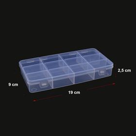 Kapaklı Şeffaf Taş ve Boncuk Kutusu 12 Bölmeli