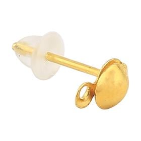 Kapamalı ve Halkalı Gold Küpe Çivisi