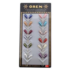 Karışık Renkli Arpa Eşarp Şal Tokası 12 adet