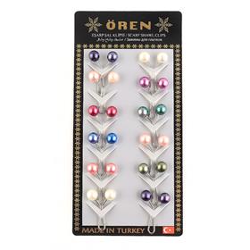 Karışık Renkli Eşarp Şal Tokası 12 adet