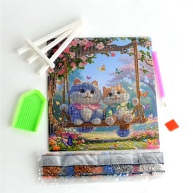 Kedi Desen Elmas Mozaik Seti / Hobi Kiti (21x25)