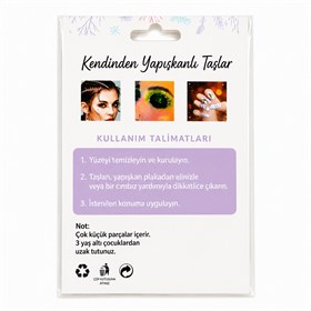 Kendinden Yapışkanlı Kristal Taş Sticker Seti Karışık Desen Turkuaz
