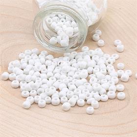 Kesme Kum Cam Boncuk Beyaz