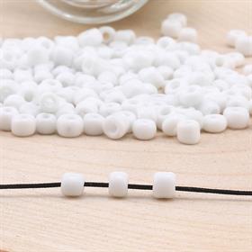 Kesme Kum Cam Boncuk Beyaz