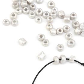 Kesme Kum Cam Boncuk Gümüş