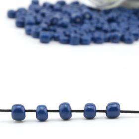 Kesme Kum Cam Boncuk Lacivert