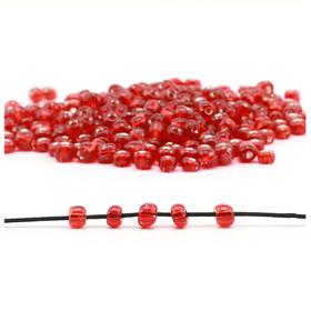 Kesme Kum Cam Boncuk Şeffaf Kırmızı