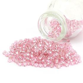 Kesme Kum Cam Boncuk Şeffaf Pembe