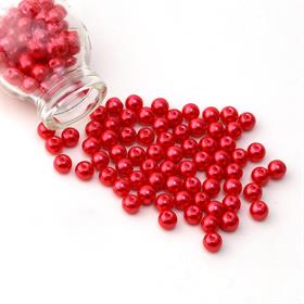 Kırmızı Cam İnci Boncuk 8 mm 100 adet
