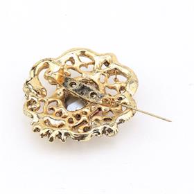 Kırmızı Damla Taşlı Vintage Broş