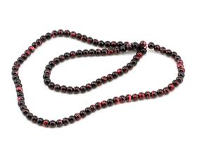 Kırmızı Desenli Siyah Dizi Cam Boncuk