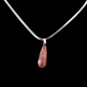 Kırmızı Jasper Taşı Oval Damla Kolye Ucu