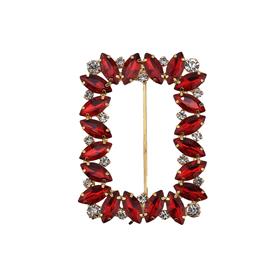 Kırmızı Kristal Taşlı Altın Renk Kemer Tokası