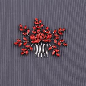 Kırmızı Kristal Taşlı Kar Tanesi Tarak Toka