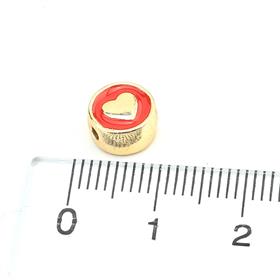 Kırmızı Mineli Kalp Takı Boncuğu