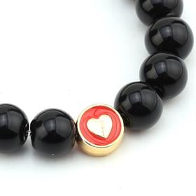 Kırmızı Mineli Kalp Takı Boncuğu