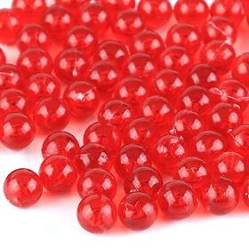 Kırmızı Renk Deliksiz Plastik Boncuk 6 mm