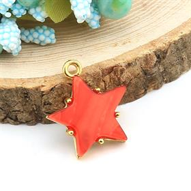 Kırmızı Sedefli Yıldız Takı Ucu