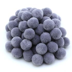 Koyu Gri Yün Ponpon 2 cm 10 Adet