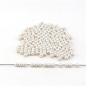 Krem Cam İnci Boncuk 8 mm 100 adet