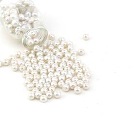Krem Cam İnci Boncuk 8 mm 100 adet