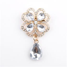 Kristal Boncuklu & Metal İğneli Broş