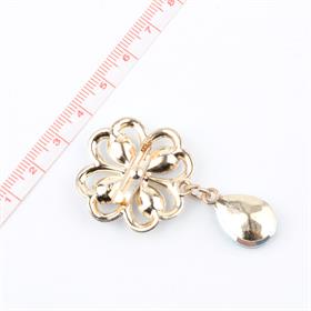 Kristal Boncuklu & Metal İğneli Broş